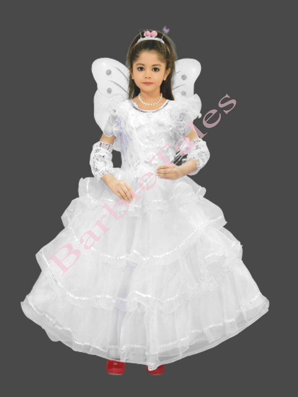 White Angel Fairy Tales Girl Kids Fancy Dress Costume - BarbieTales.com White Angel Fairy Tales Girl Kids Fancy Dress Costume - BarbieTales.com