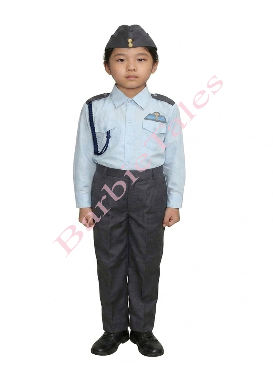 Air Force Pilot Blue  Defense Fancy Dress For Kids