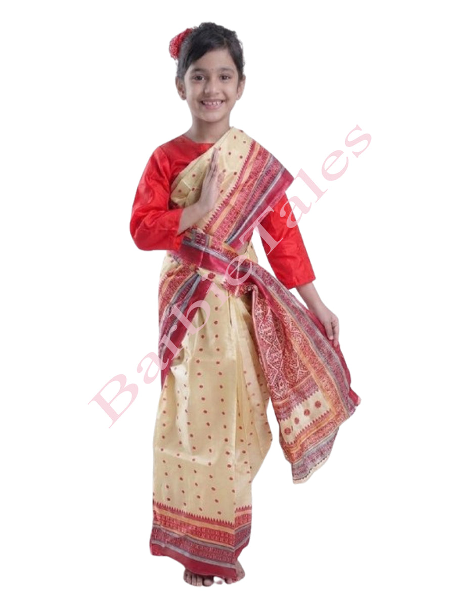Assami Bihu Girl Saree Fancy Dress for Girls