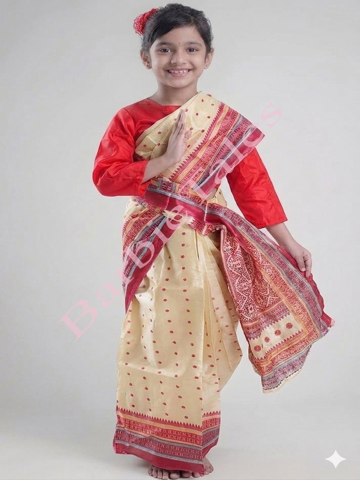Assami Bihu Girl Saree Fancy Dress for Girls