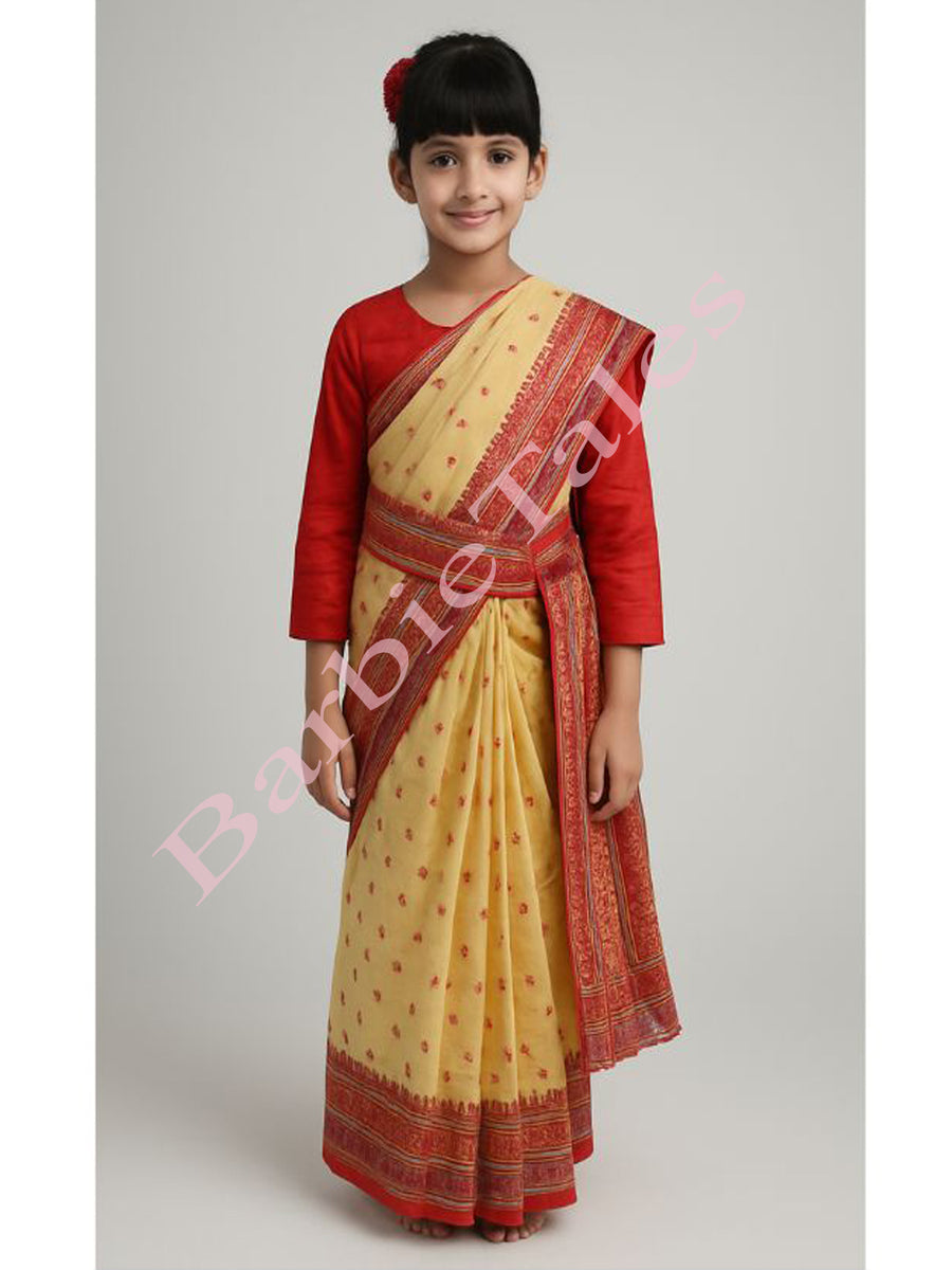 Assami Bihu Girl Saree Fancy Dress for Girls