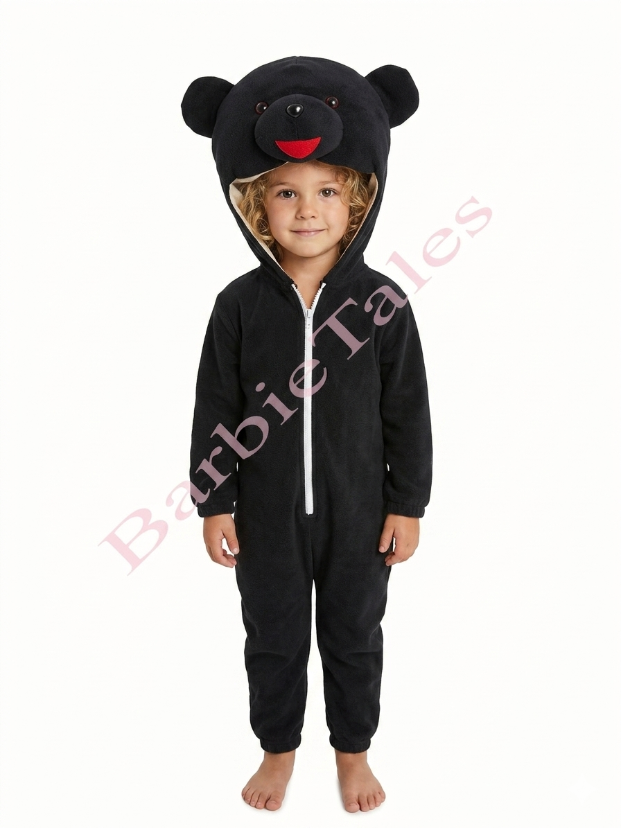 Black Bear Bhalu Animal Kids Fancy Dress Costume