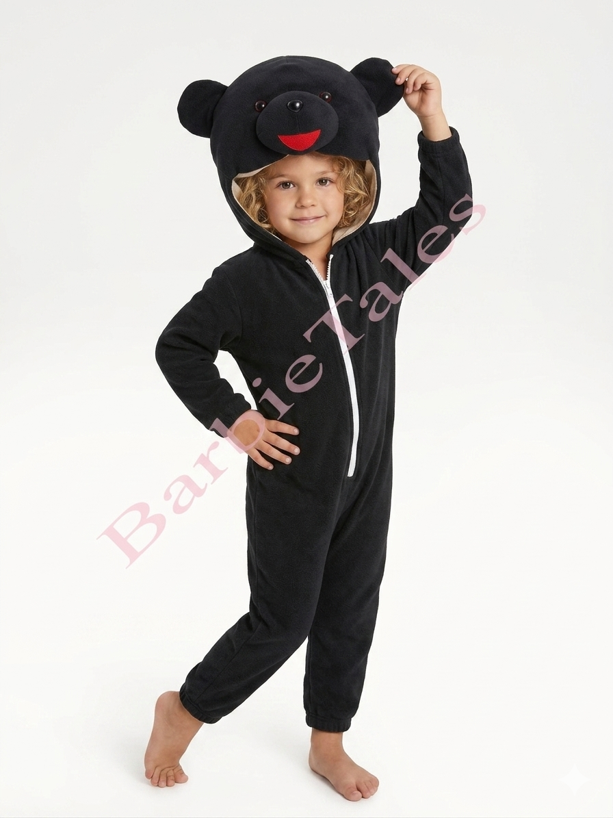 Black Bear Bhalu Animal Kids Fancy Dress Costume
