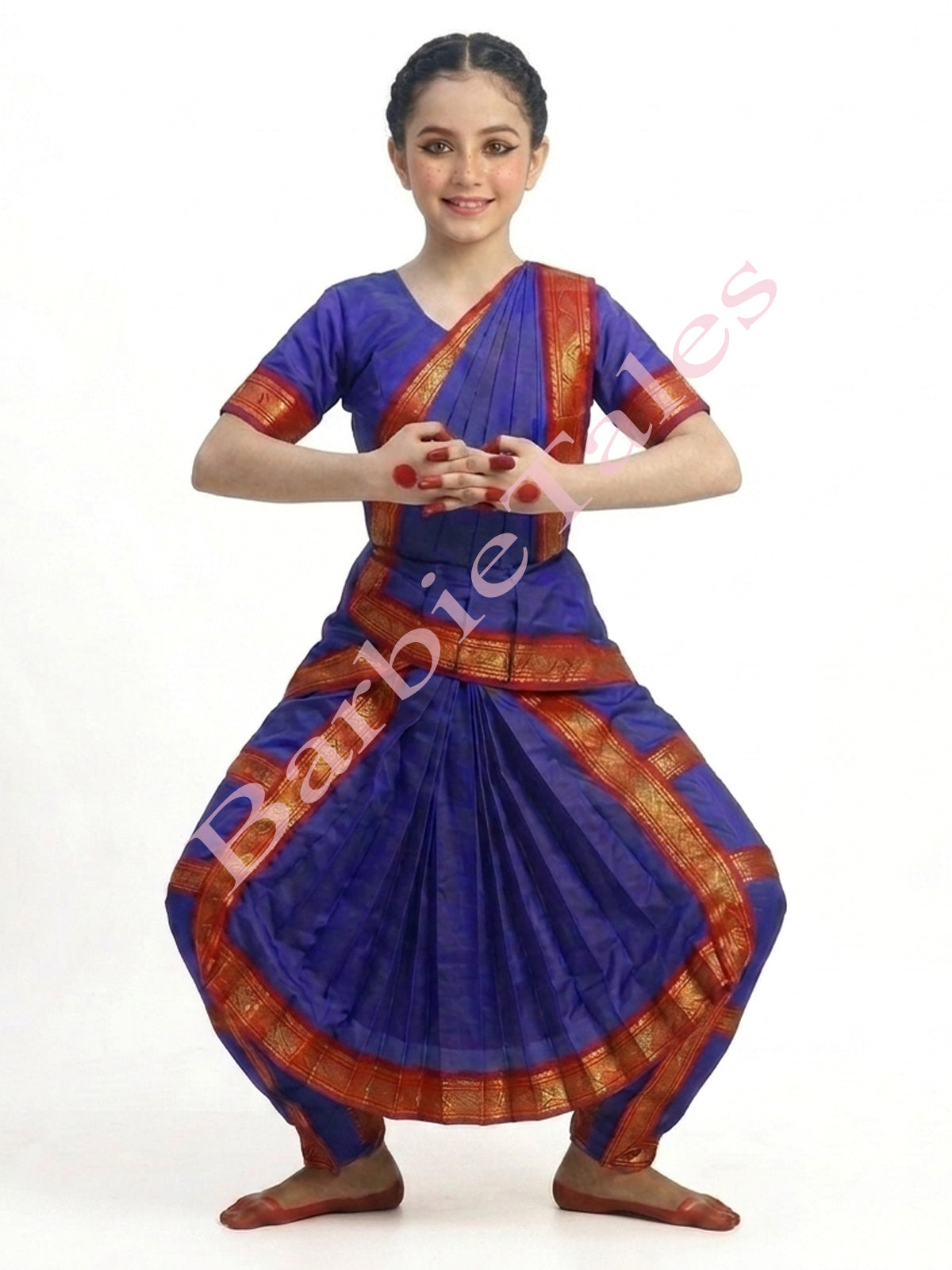 Bharatanatyam Indian Classical Dance Costume For Girls - Blue