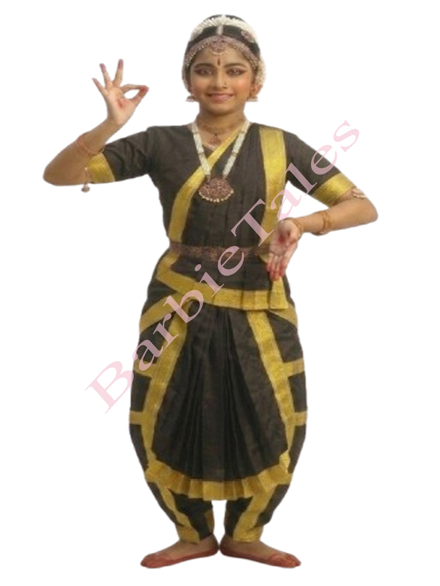 Bharatanatyam Indian Classical Dance Costume For Girls -Black