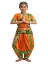 Bharatanatyam Indian Classical Dance Costume For Girls -Orange