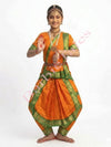 Bharatanatyam Indian Classical Dance Costume For Girls -Orange