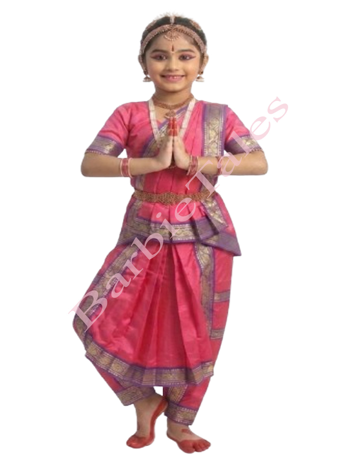 Bharatanatyam Indian Classical Dance Costume For Girls -Pink