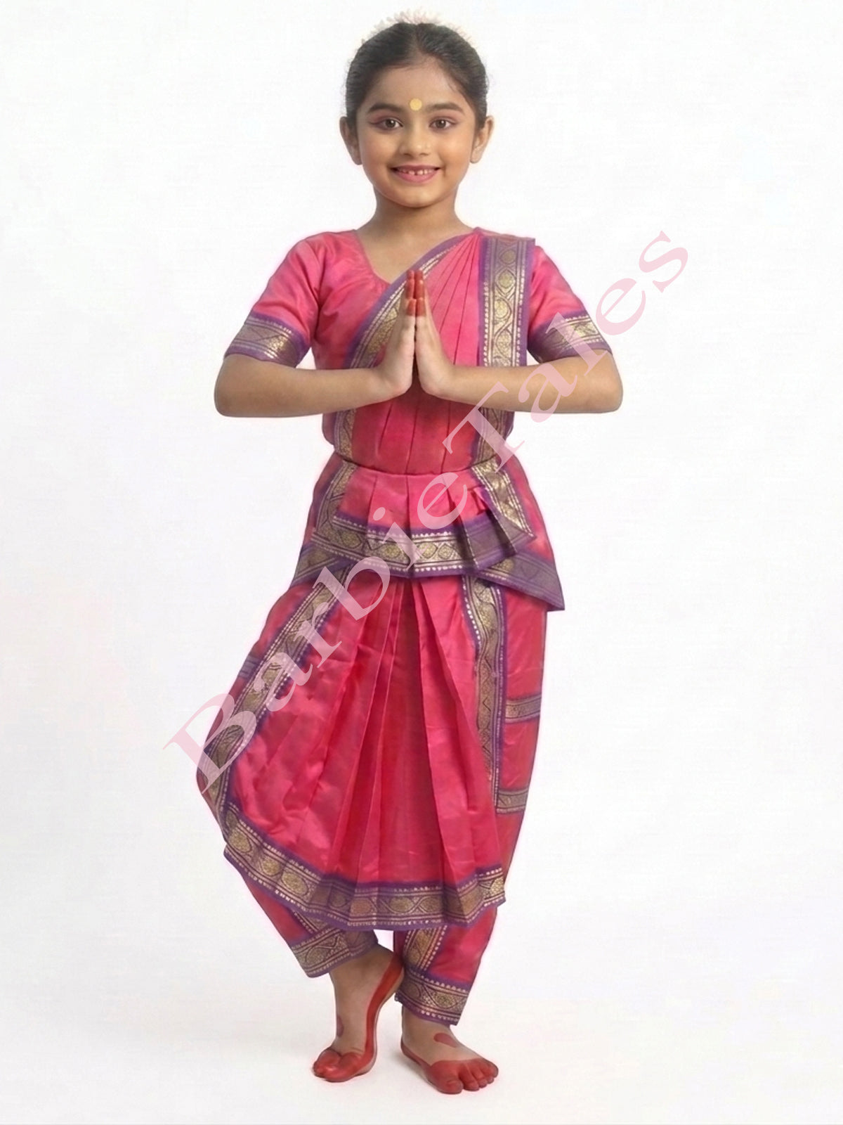 Bharatanatyam Indian Classical Dance Costume For Girls -Pink