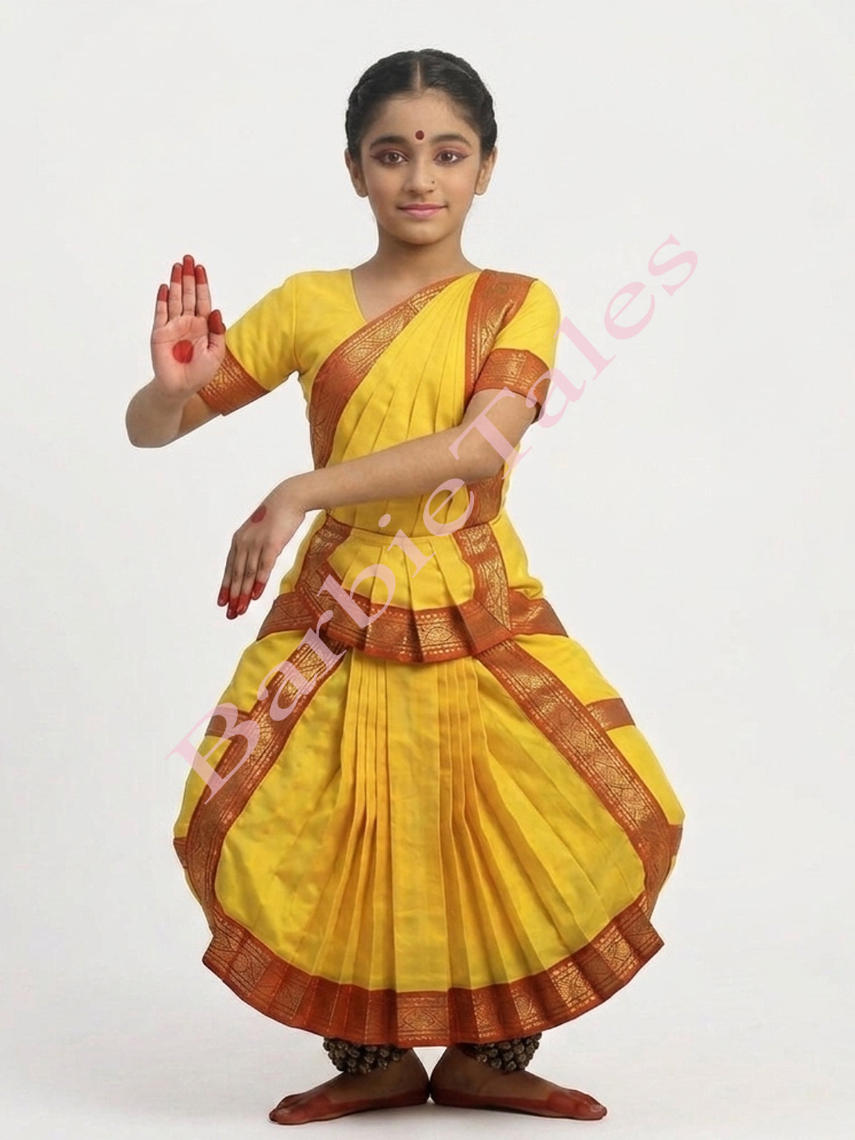 Bharatanatyam Indian Classical Dance Costume For Girls -Yellow