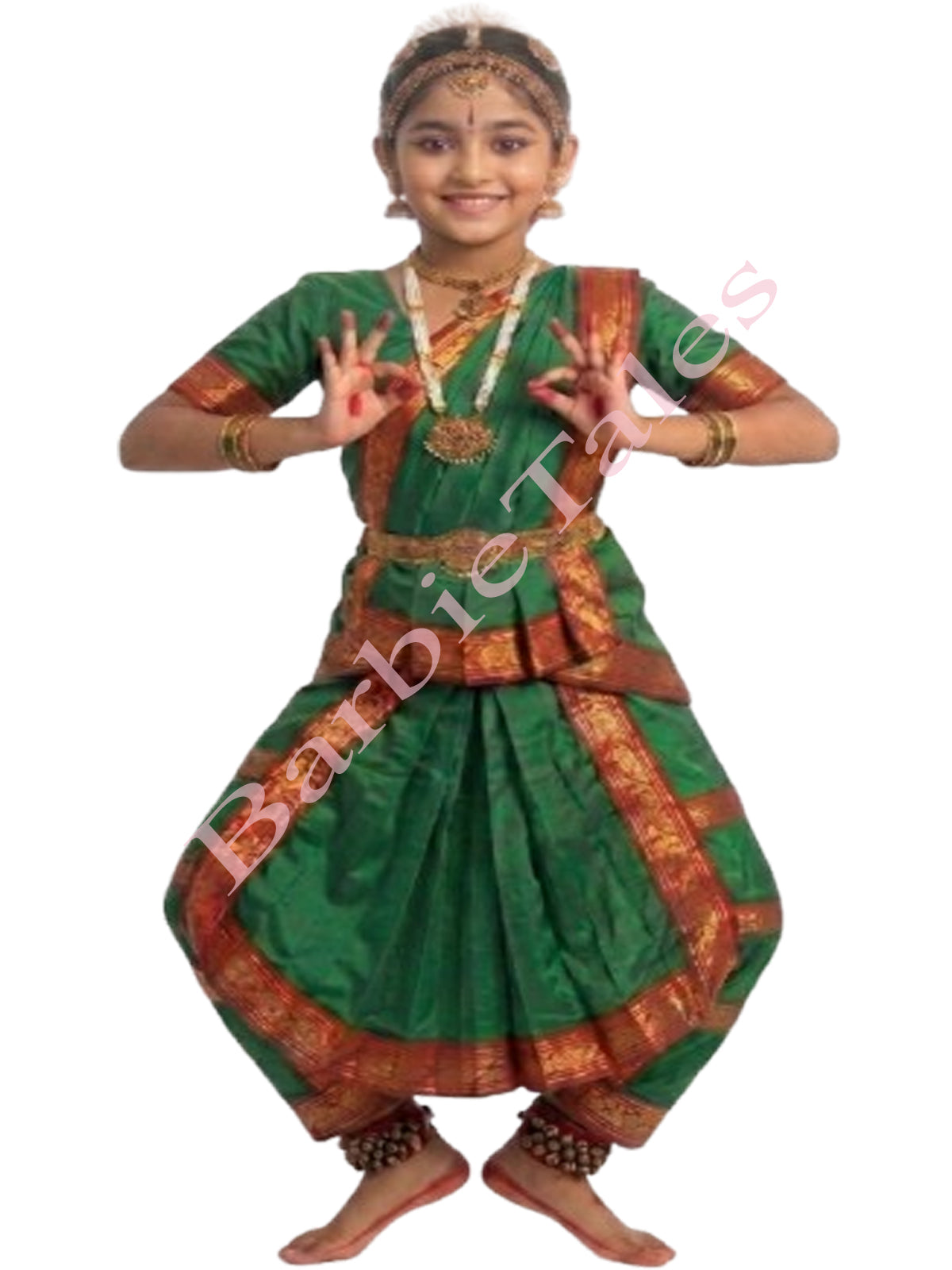 Bharatanatyam Indian Classical Dance Costume For Girls -Green