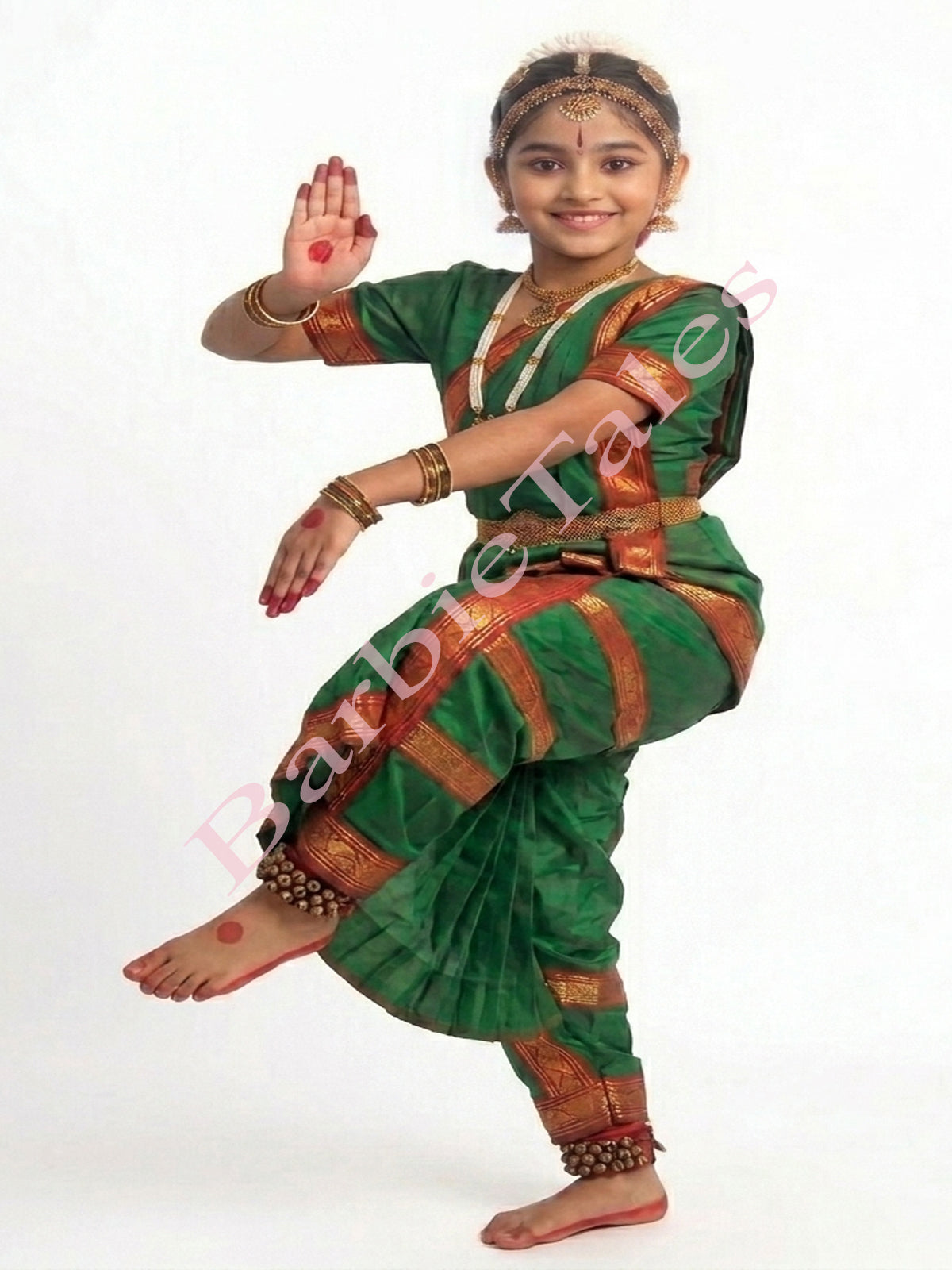 Bharatanatyam Indian Classical Dance Costume For Girls -Green