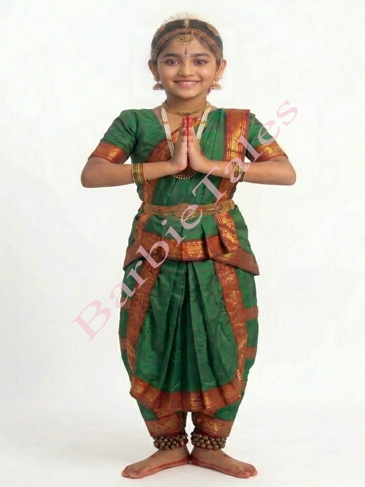 Bharatanatyam Indian Classical Dance Costume For Girls -Green