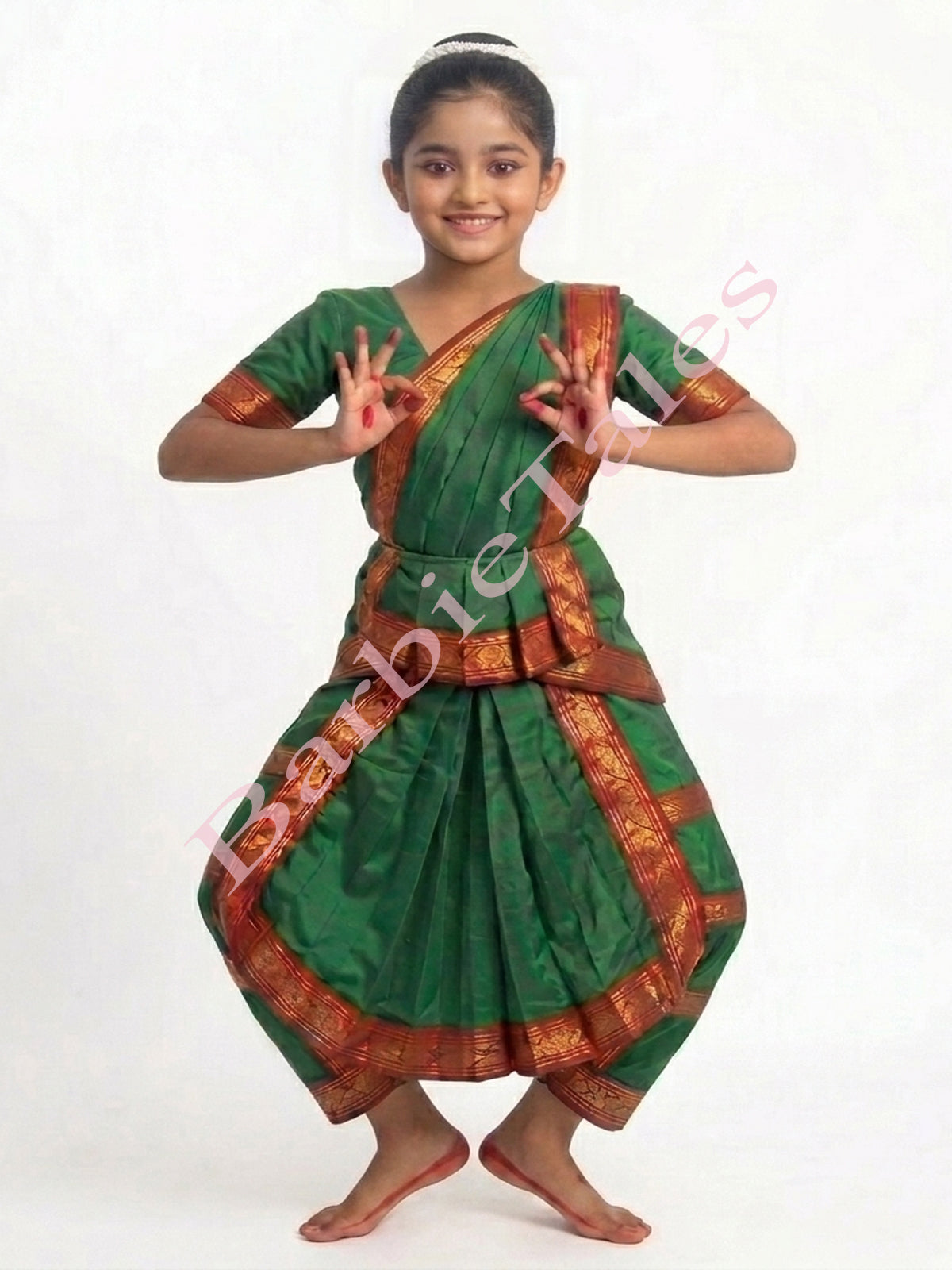 Bharatanatyam Indian Classical Dance Costume For Girls -Green