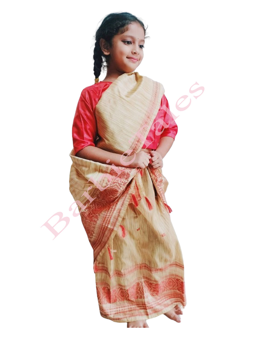 Assami Bihu Girl Saree Fancy Dress for Girls