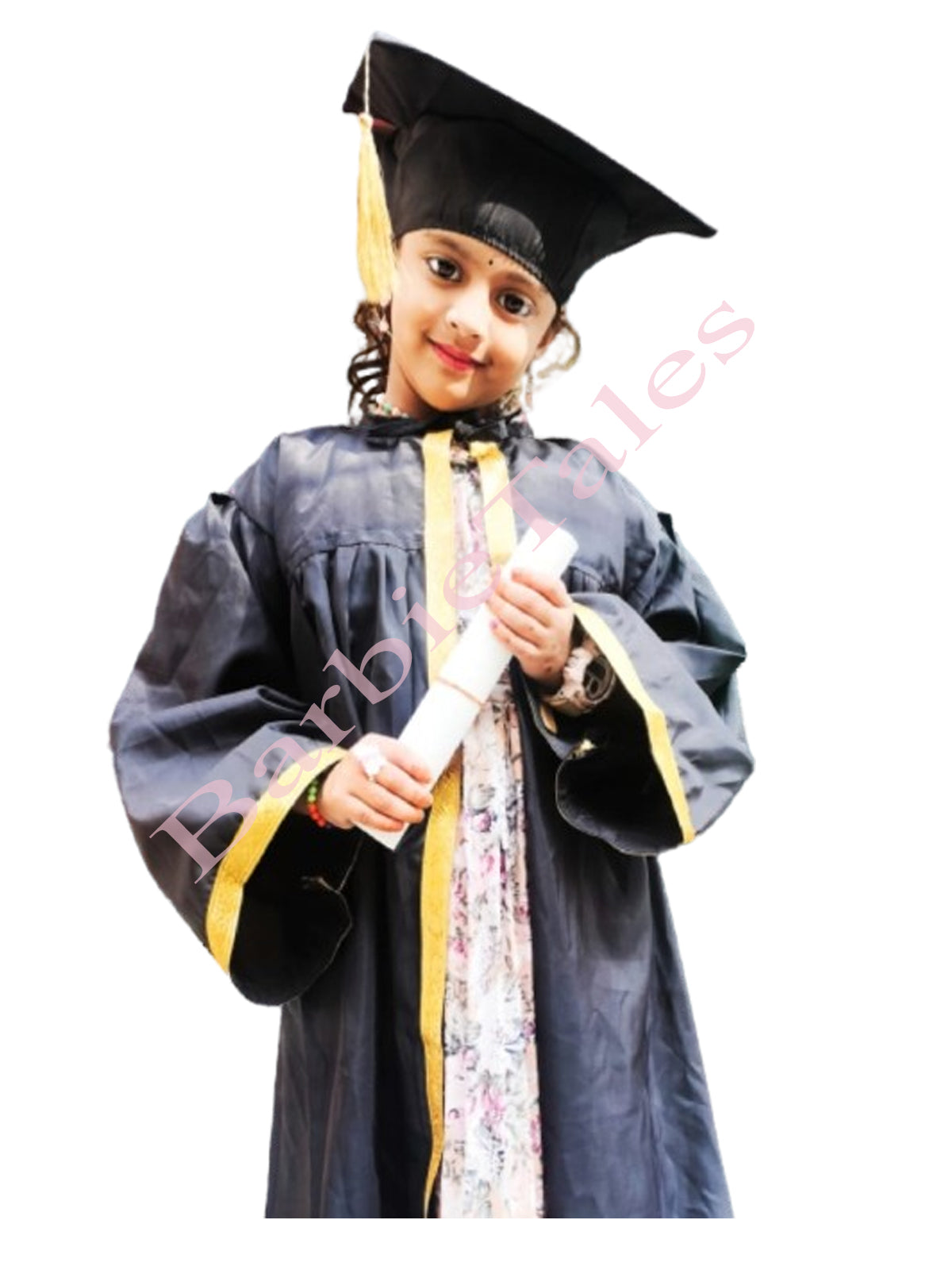 Graduation Gown Black with Gold Border