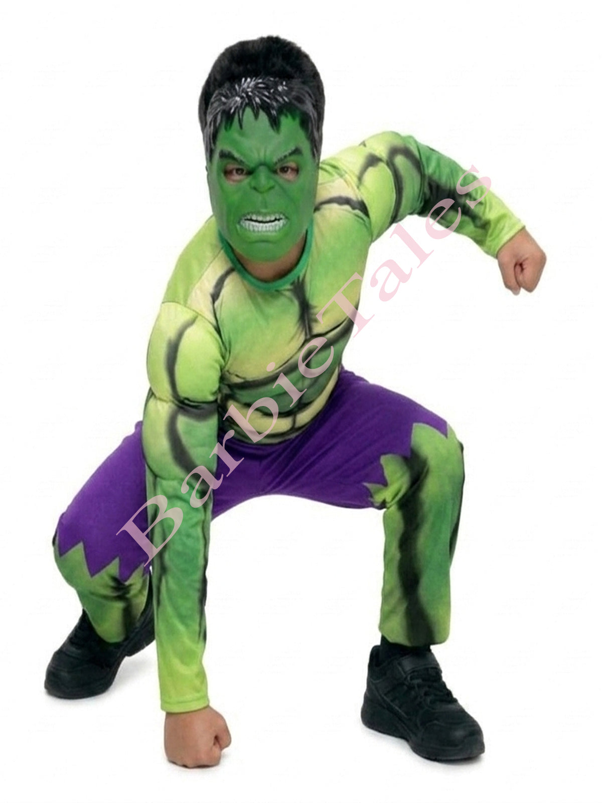 Hulk Avengers Superhero Kids Fancy Dress Costume With Mask | Muscular
