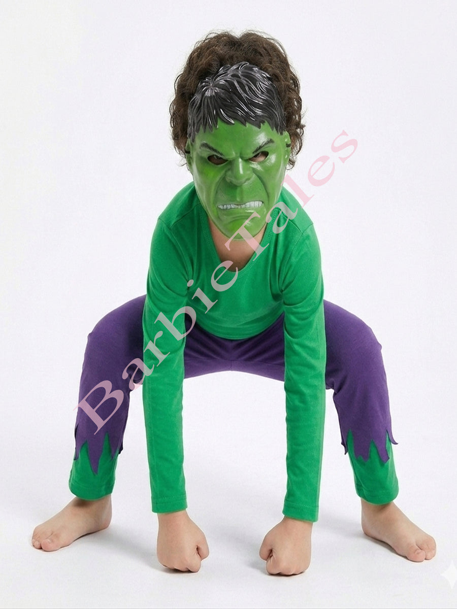 Hulk Avengers Superhero Kids Fancy Dress Costume With Mask | Standard