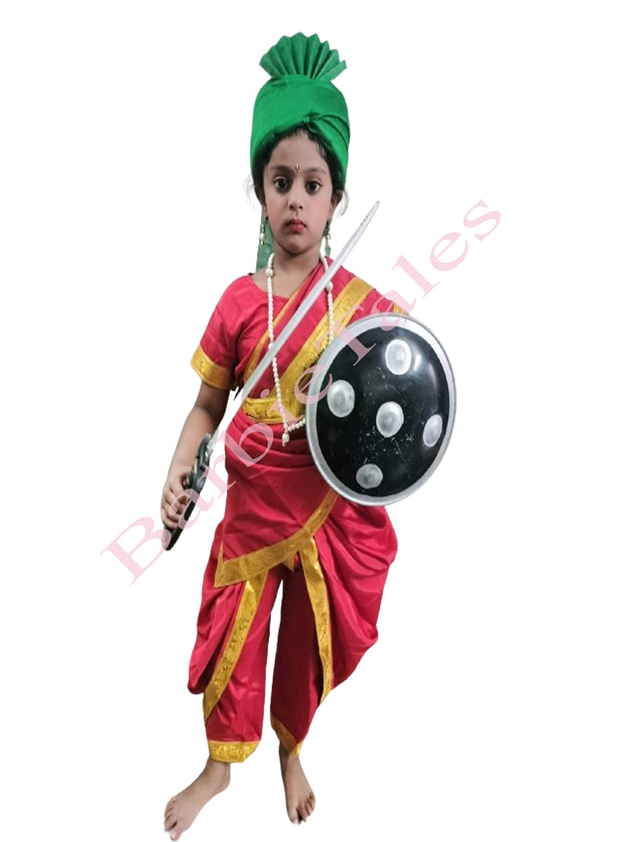 Rani Laxmi Bai Jhansi Ki Rani  Kittur Queen Chennama Kids Fancy Dress Costume