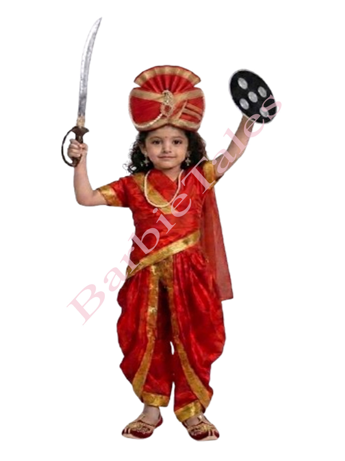 Rani Laxmi Bai Jhansi Ki Rani  (Red) Kids Fancy Dress Costume