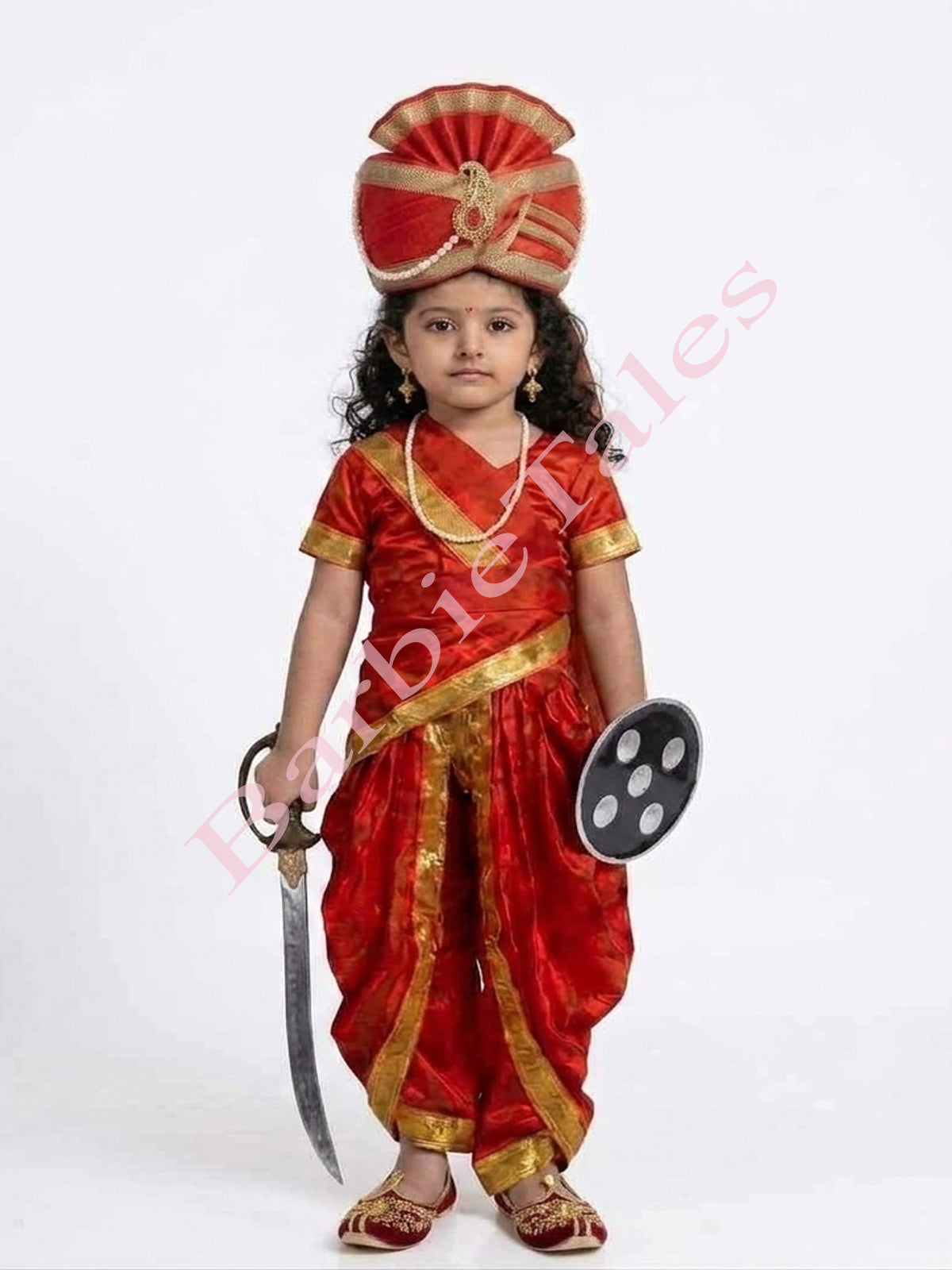 Rani Laxmi Bai Jhansi Ki Rani  (Red) Kids Fancy Dress Costume