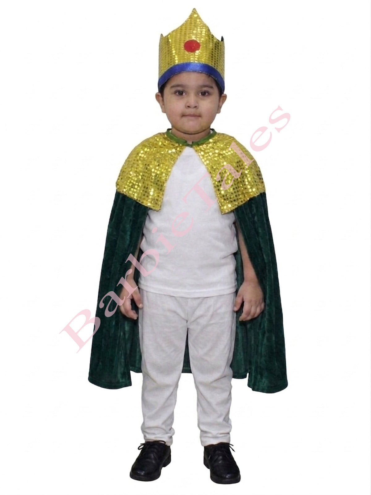 King Robe Green Kids Fancy Dress Costume