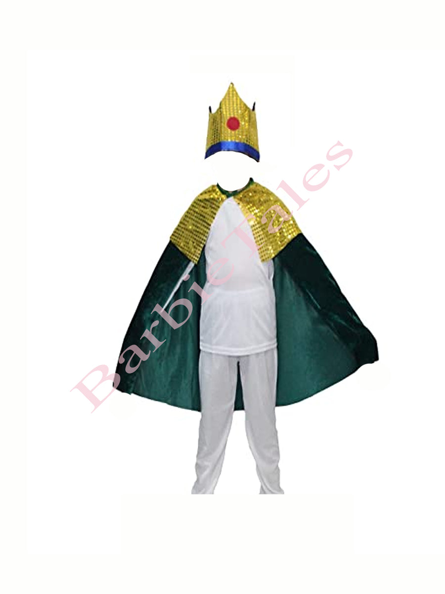 King Robe Green Kids Fancy Dress Costume