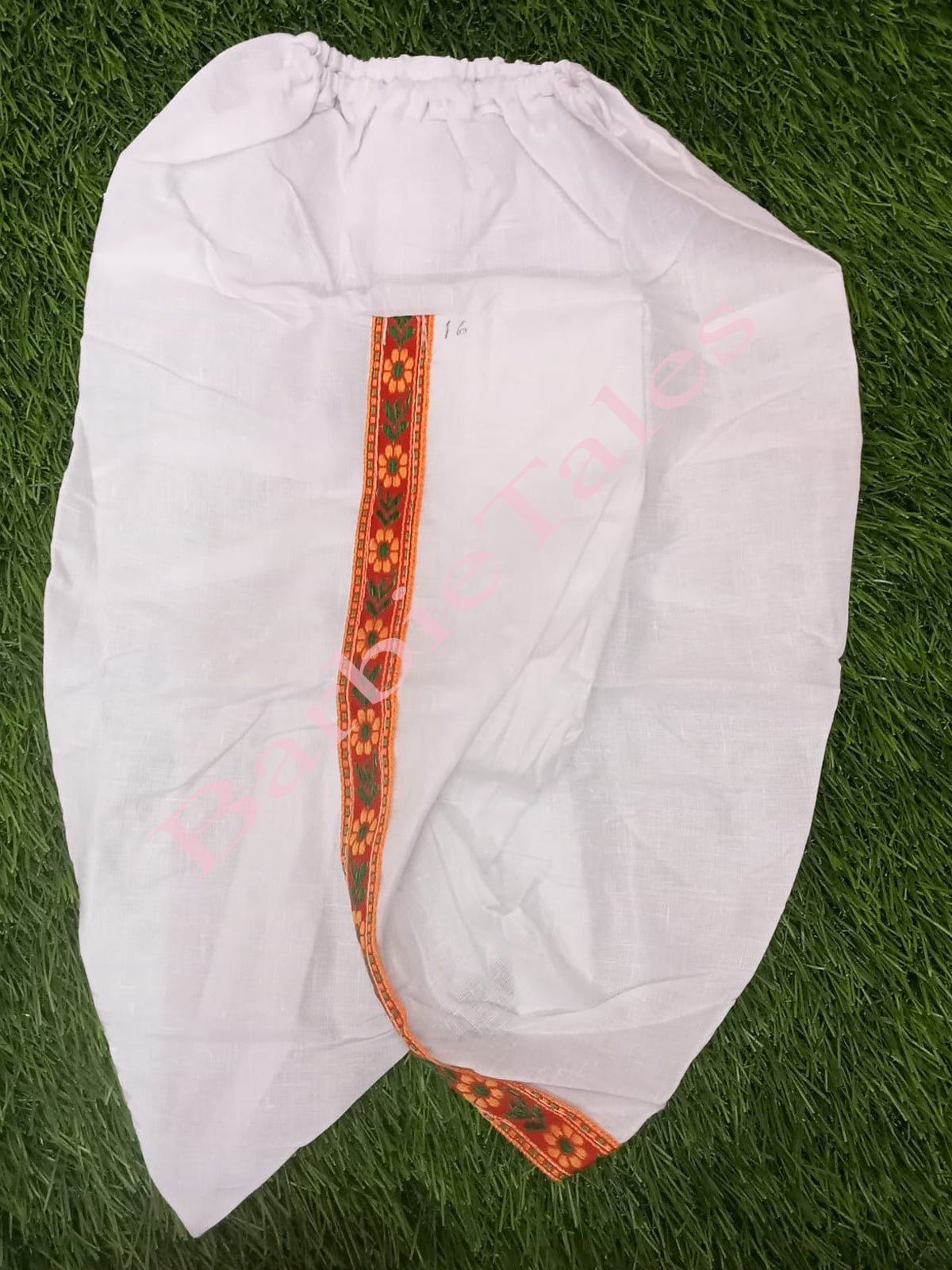 Krishna Orange Top White Dhoti Costume For Boys