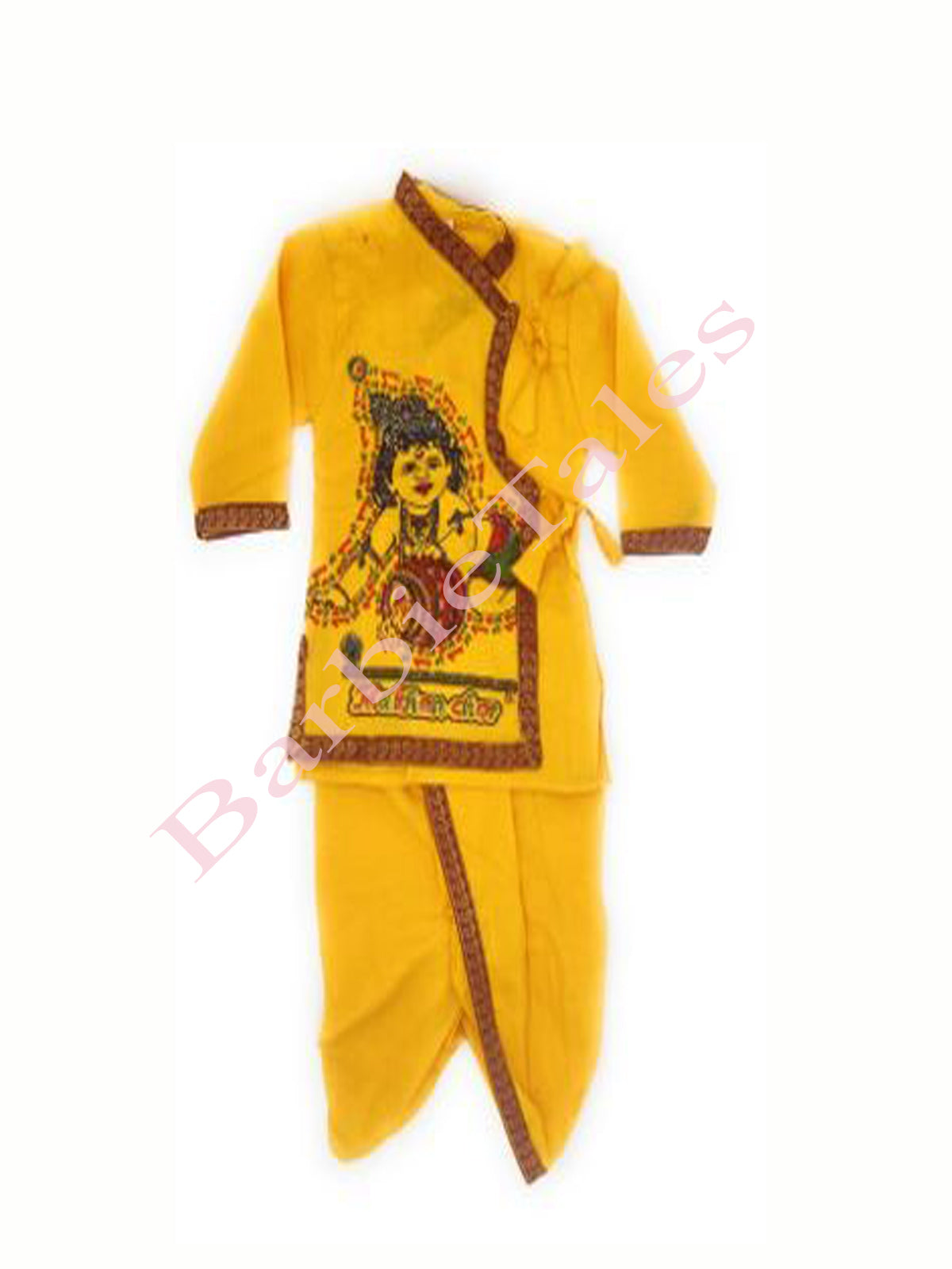 Little Bala Krishna Makhan Chor-No Ornaments -Yellow