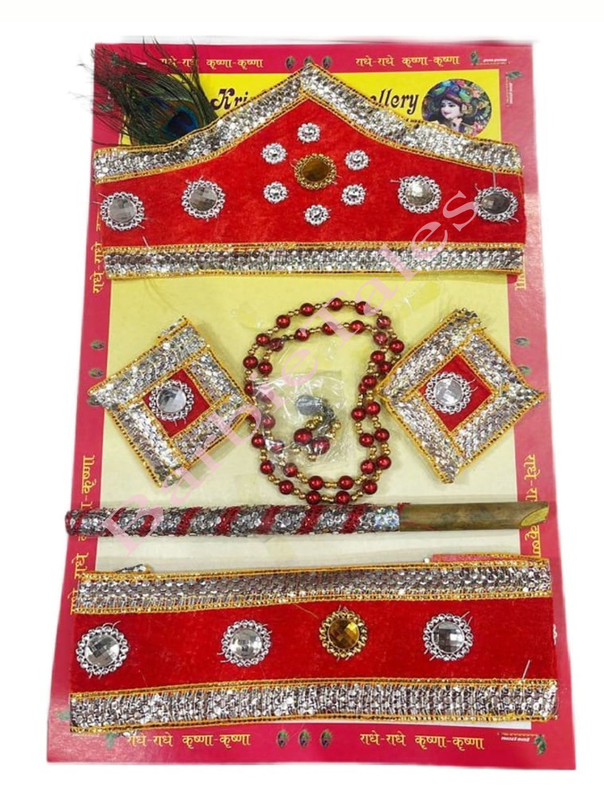 Little Bala Krishna Ornaments Cloth Set RED