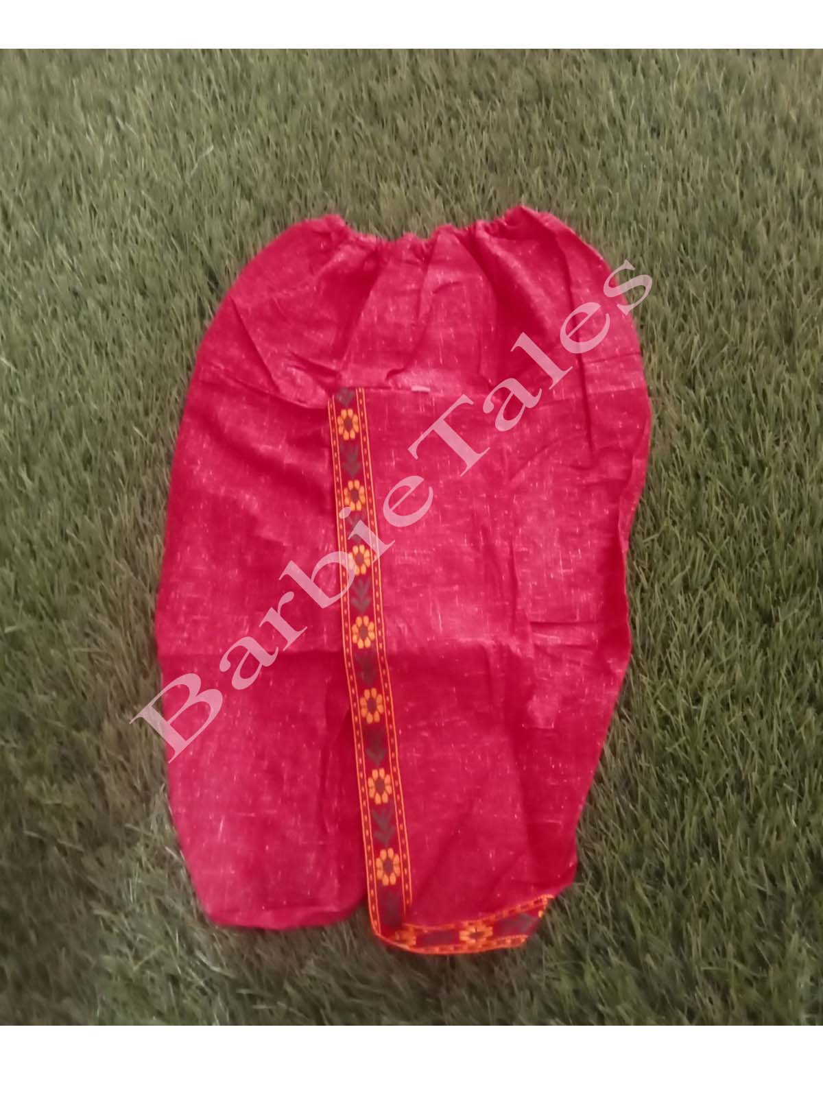 Krishna Red Top Red Dhoti Costume For Boys