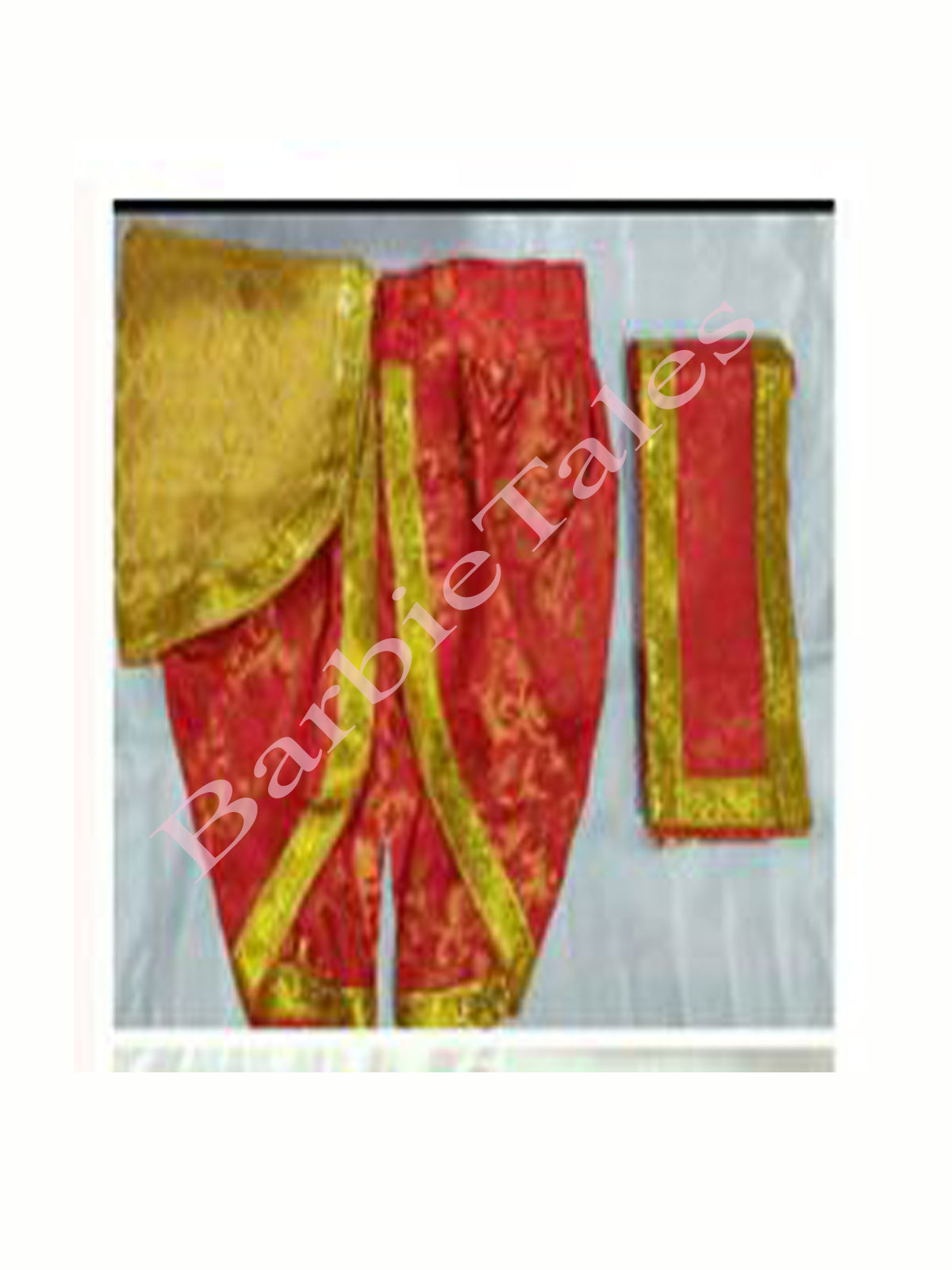Little Bala Krishna Brocade Fancy Dress-No Ornaments-RED