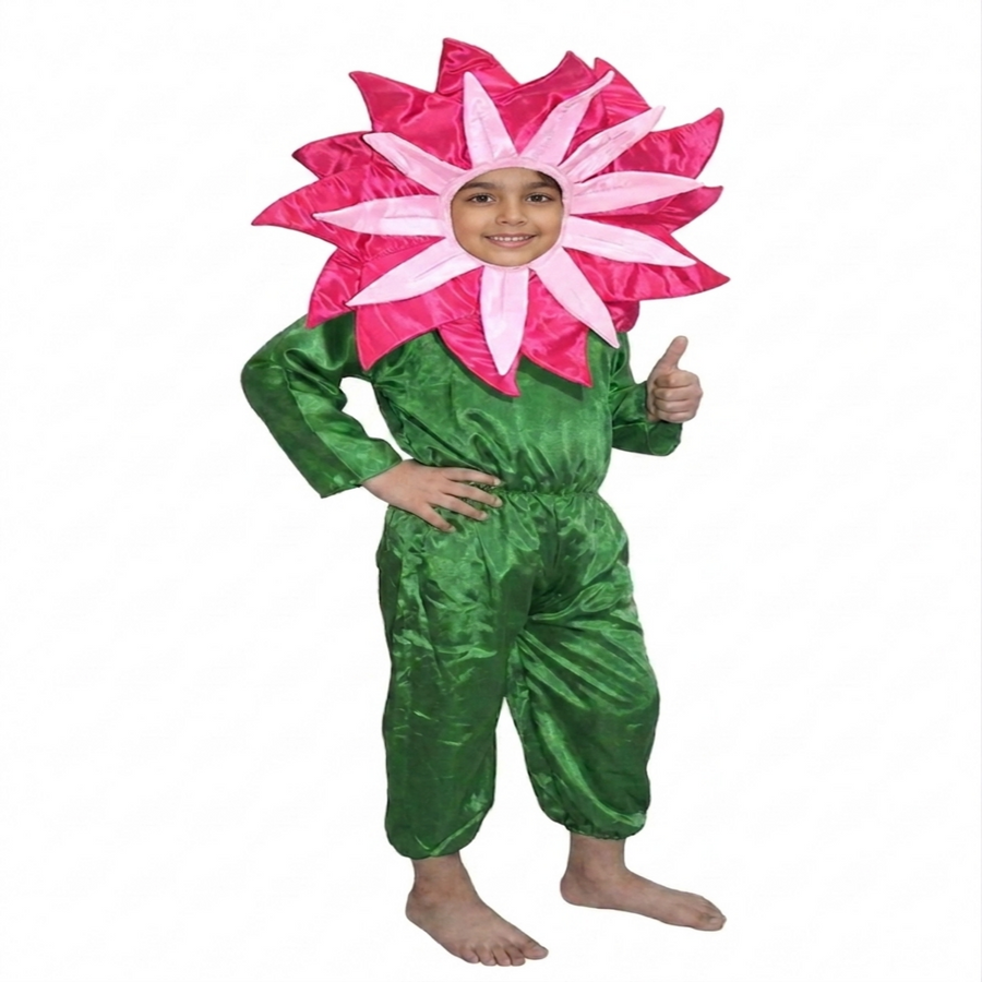 Magenta Flower Kids Fancy Dress Costume