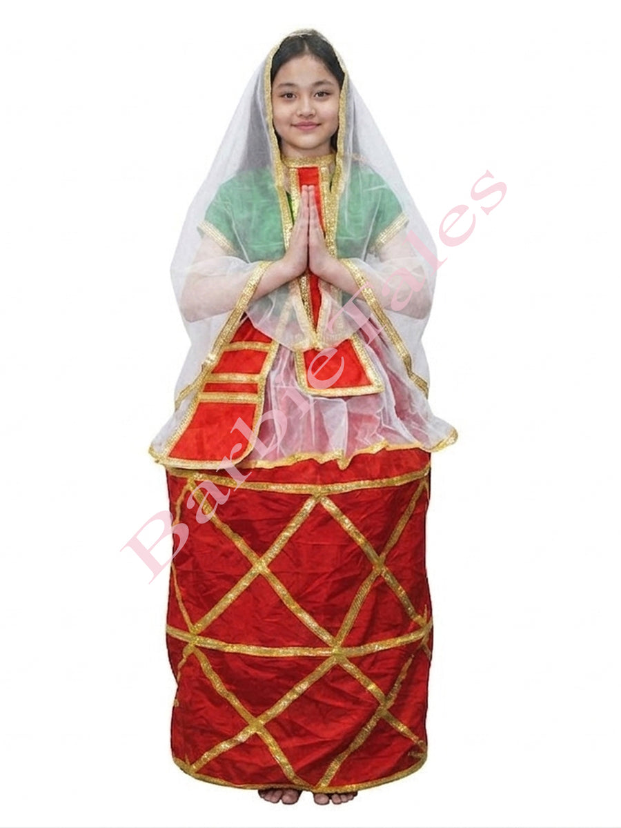 Manipuri Girl Fancy Dress for Kids Indian State
