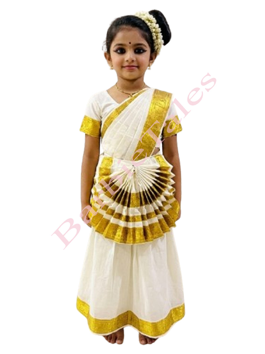 Kerala Mohiniyattam Indian Classical Dance Costume For Girls