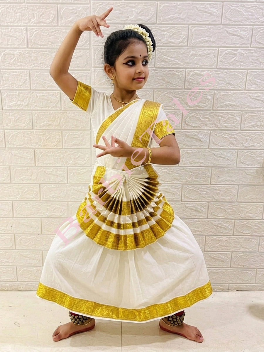 Kerala Mohiniyattam Indian Classical Dance Costume For Girls