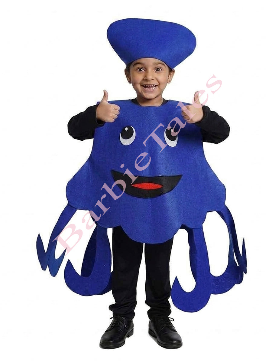Octopus Blue 3D Model Kids Fancy Dress Costume