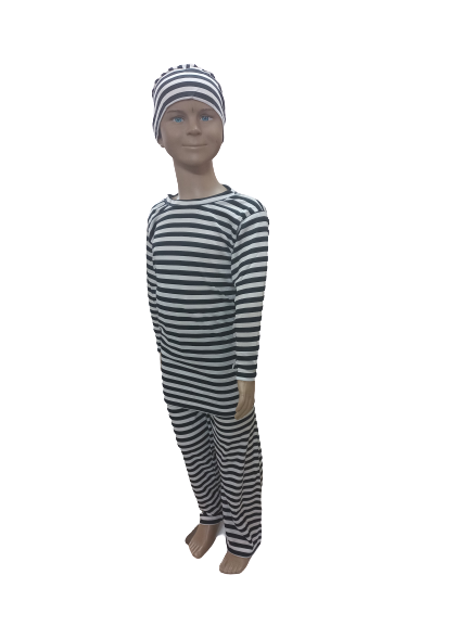Prisoner Theif Fancy  Dress With Hand Cuffs