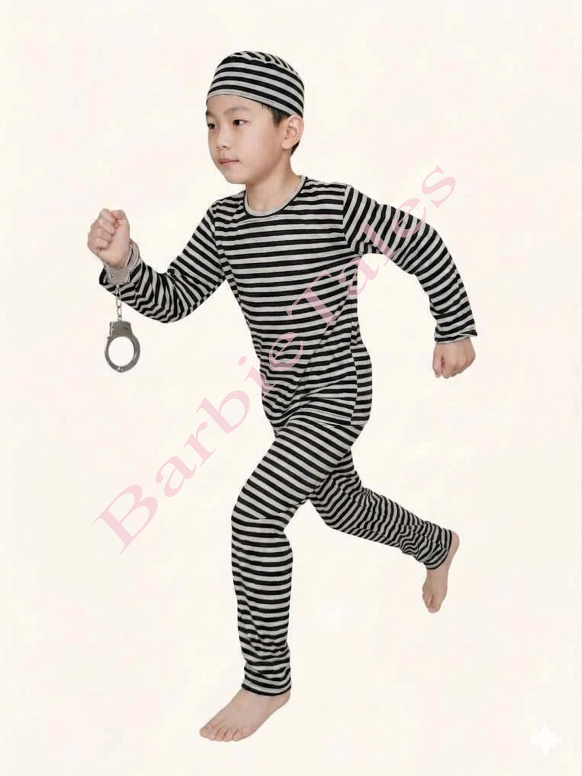 Prisoner Theif Fancy  Dress With Hand Cuffs