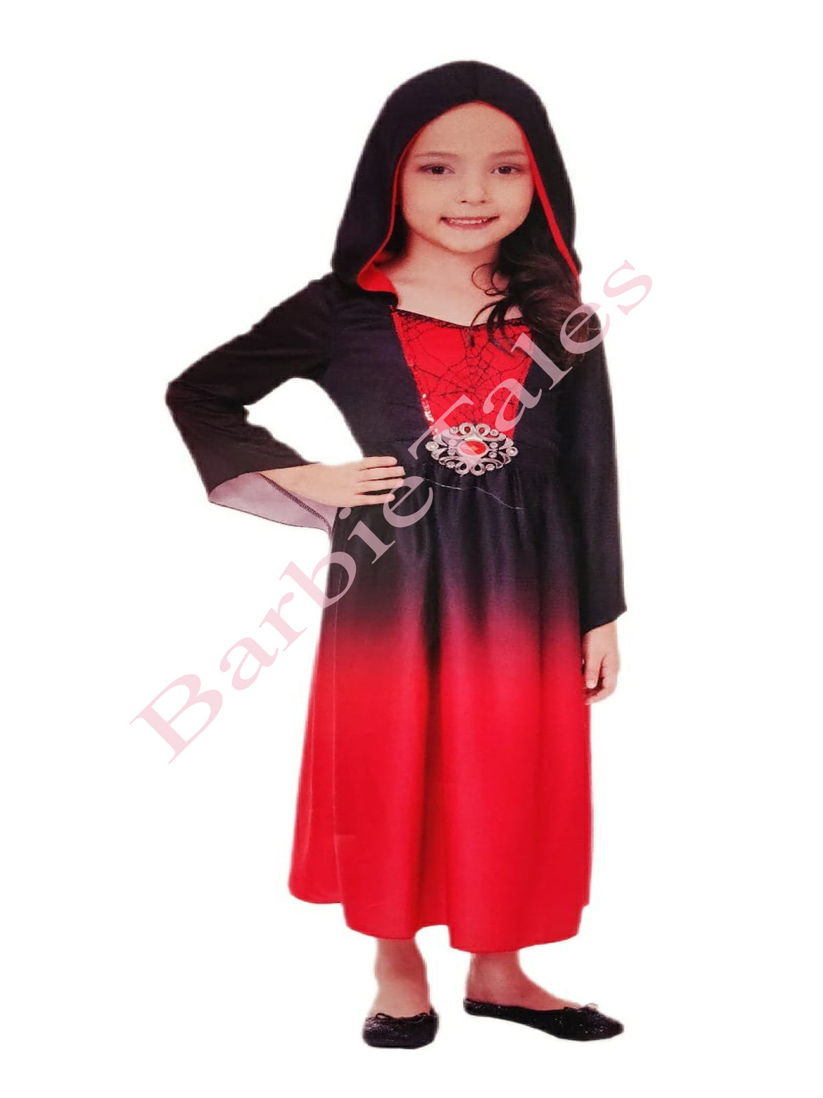 Red Black Hood Witch  Dress Halloween costume- Imported