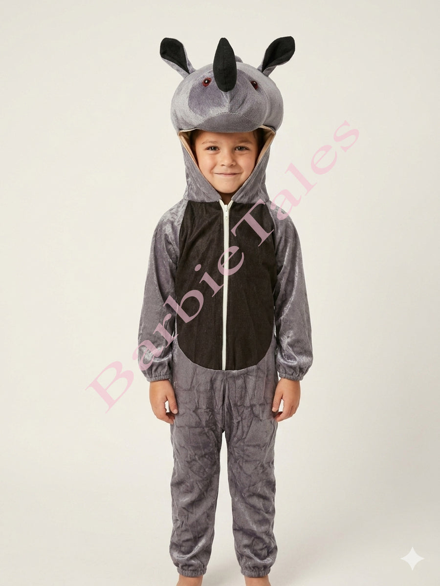 Rhino Wild Forest Animal Kids Fancy Dress Costume