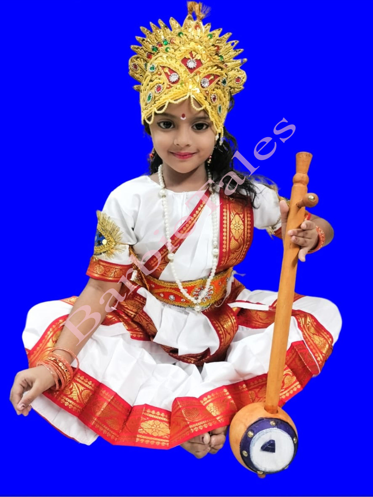Saraswathi Devi Kids Fancy Dress For Girls  Costume - GODESS