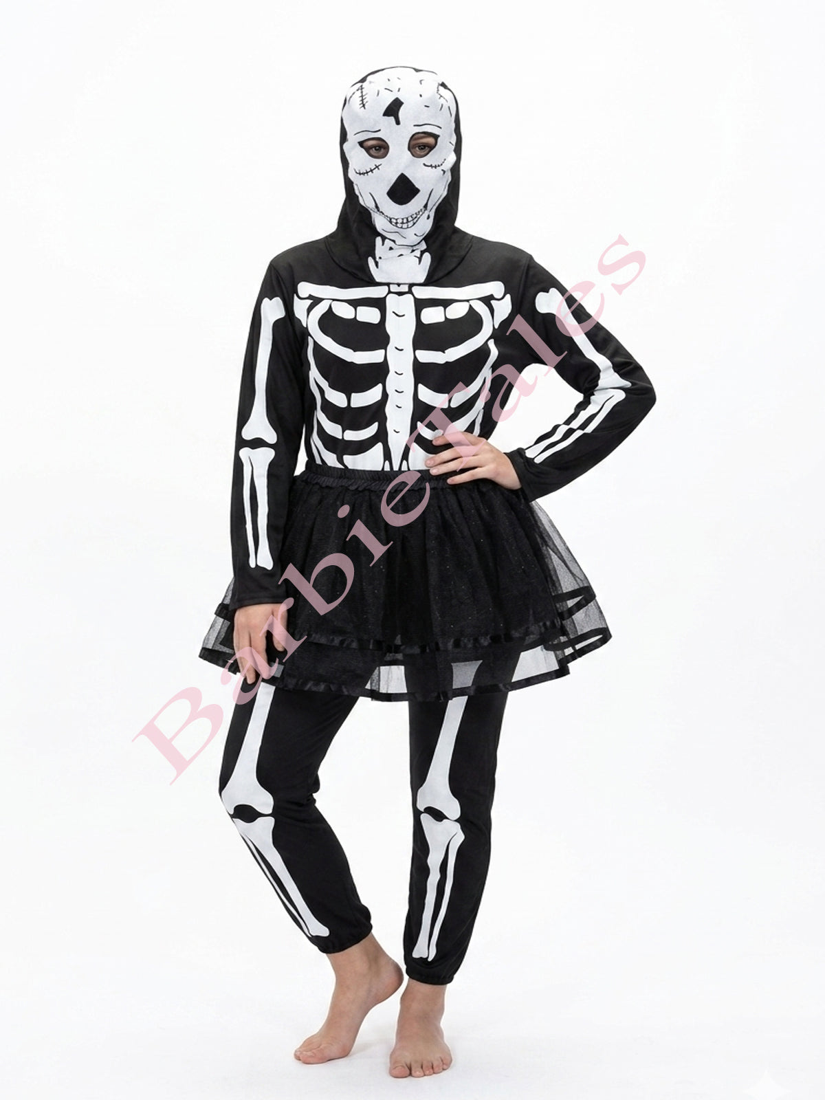 Skeleton Girl Fancy Dress For Kids Halloween Costume