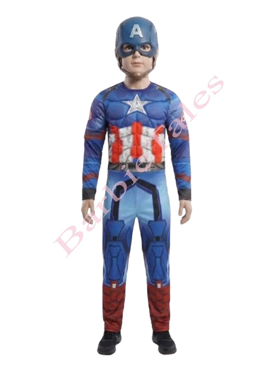 Captain America Avengers Kids Fancy Dress Costume - Muscular