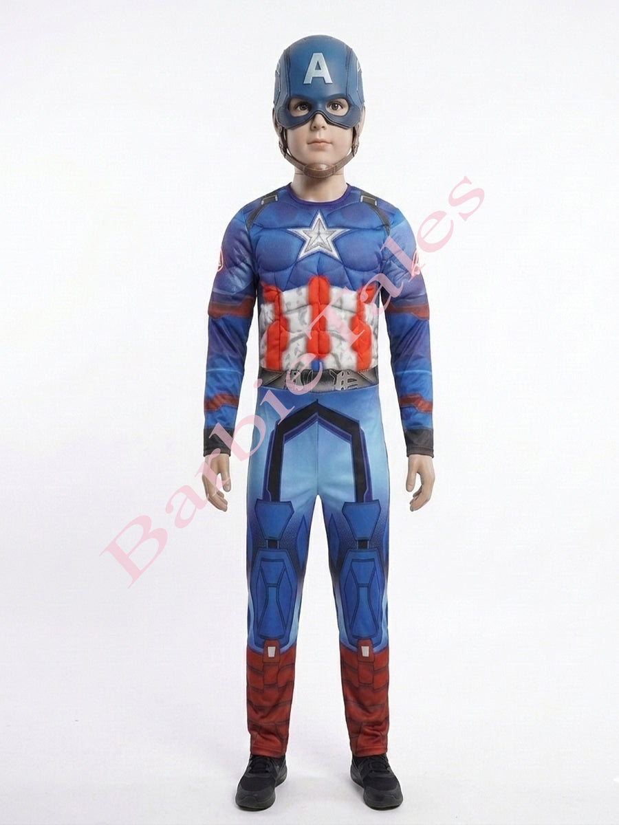 Captain America Avengers Kids Fancy Dress Costume - Muscular