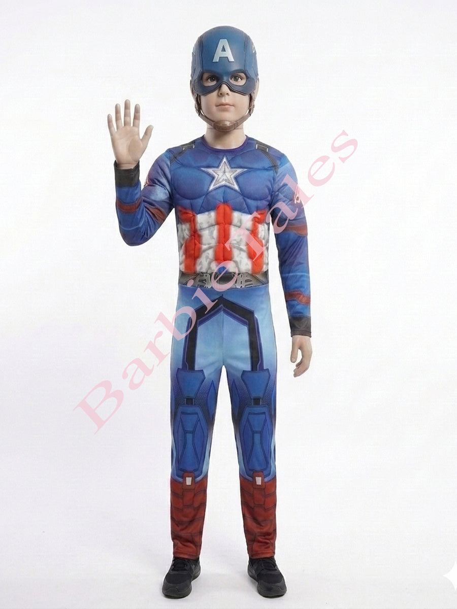 Captain America Avengers Kids Fancy Dress Costume - Muscular
