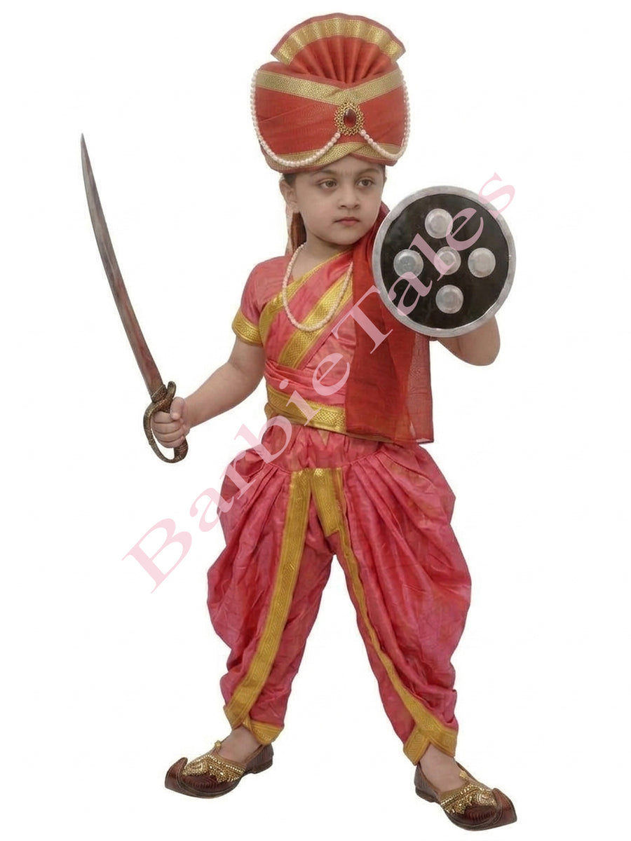 Rani Laxmi Bai Jhansi Ki Rani  (Magenta) Kids Fancy Dress Costume
