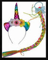 Unicorn Head band Hair -Tiara & Braid setset