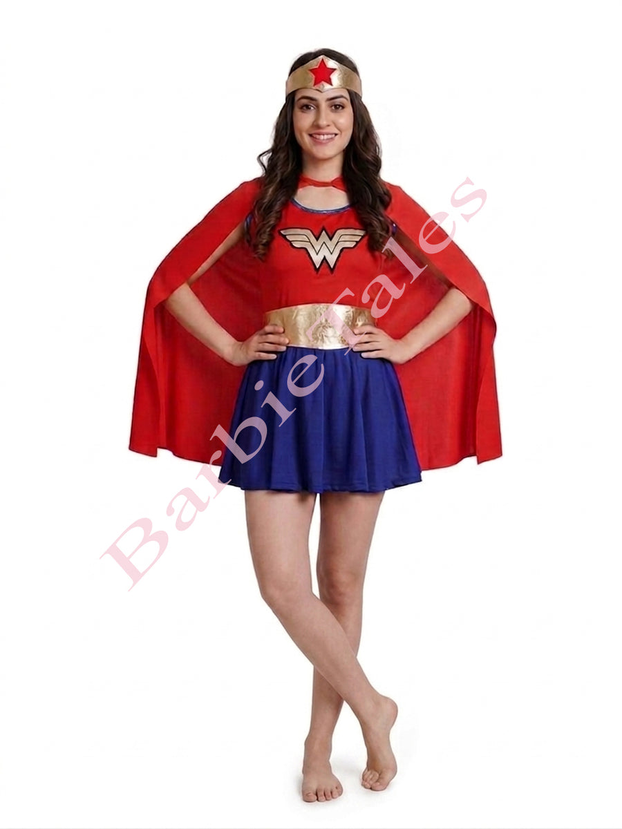 Wonder Woman Superhero Kids Fancy Dress Costume For Girls