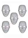 Mono Play  Mime Mask Adult and Kids -White -5 Pc SET